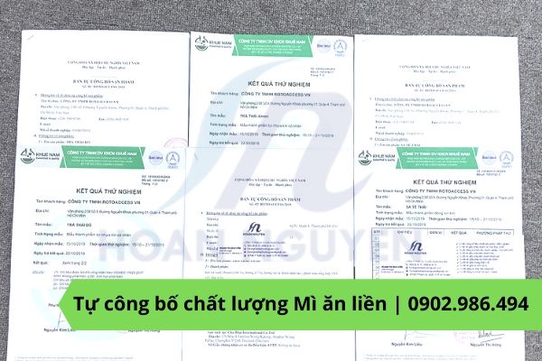 Tự công bố chất lượng mì ăn liền theo nghị định 15/2018