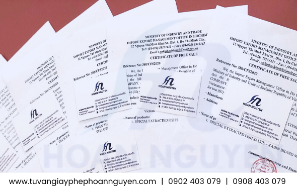 Giấy chứng nhận lưu hành tự do thực phẩm xuất khẩu Giấy chứng nhận lưu hành tự do thực phẩm xuất khẩu