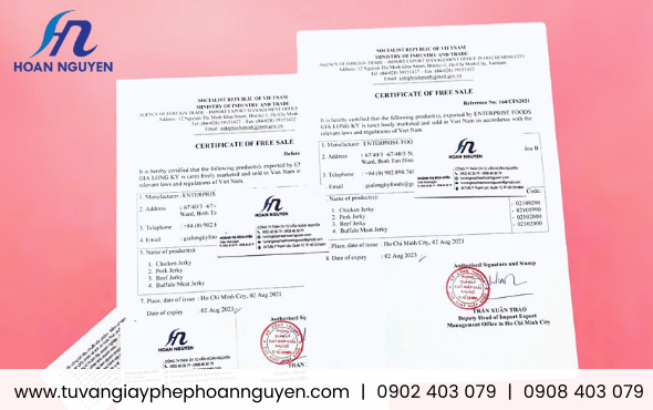 Giấy phép lưu hành tự do (CFS) xuất khẩu trà túi lọc Giấy phép lưu hành tự do (CFS) xuất khẩu trà túi lọc