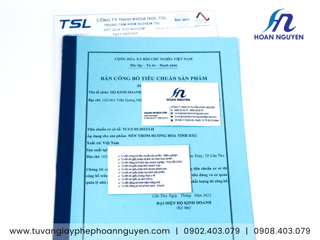 Kết quả kiểm nghiệm và bản công bố chất lượng nến thơm