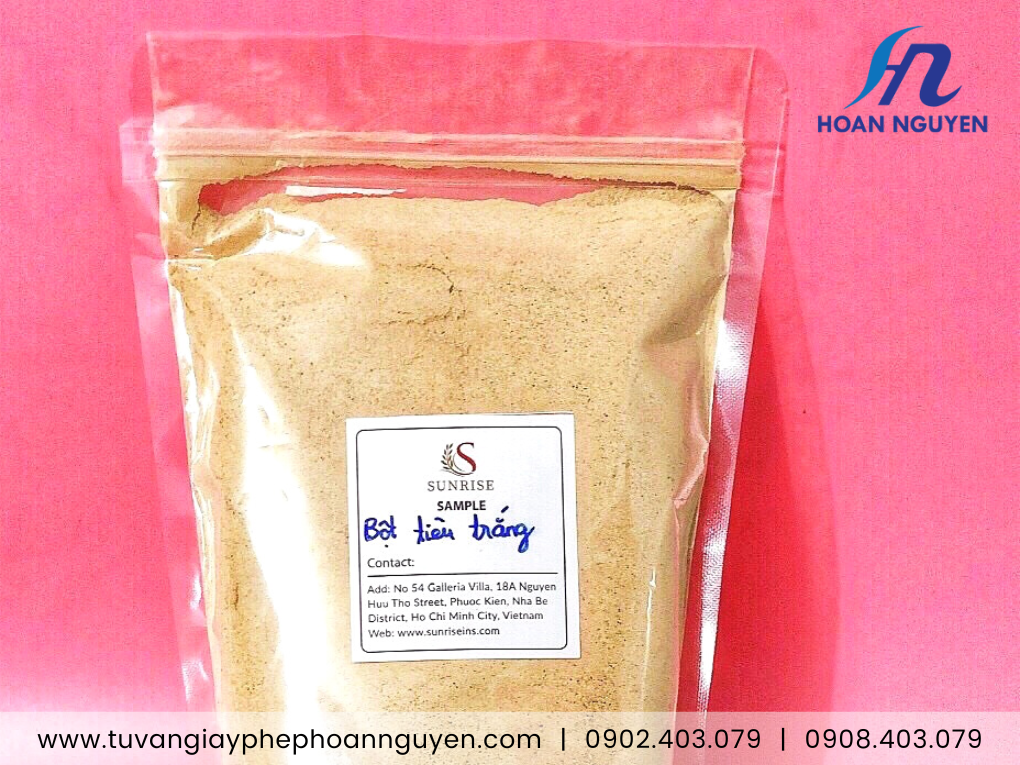 Bột tiêu trắng kiểm nghiệm chất lượng làm công bố