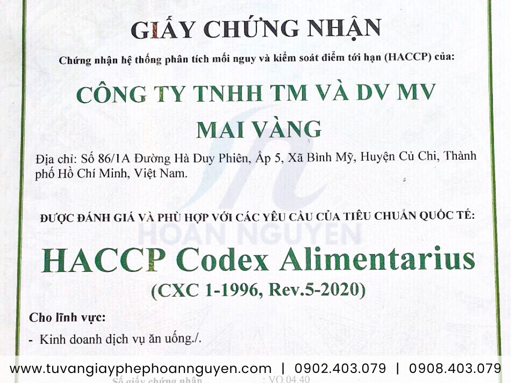 HACCP nhà hàng buffet – Hoàn Nguyên xin cấp nhanh HACCP nhà hàng buffet – Hoàn Nguyên xin cấp nhanh