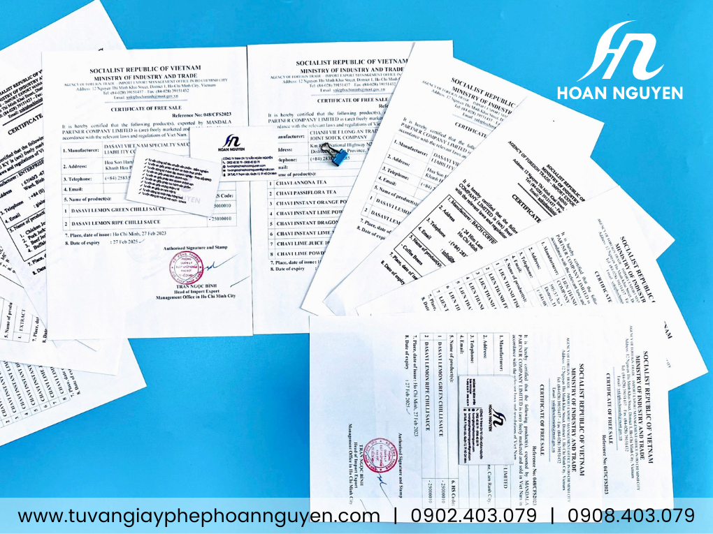 Dịch vụ làm giấy lưu hành tự do xuất khẩu thực phẩm tại Quận Bình Thạnh (Ảnh: Hoàn Nguyên)